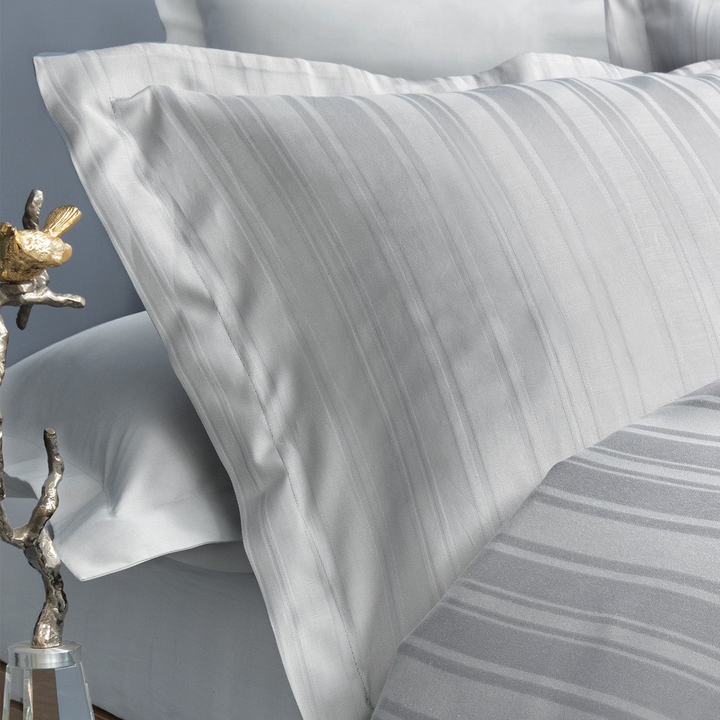 Shelly Jacquard Duvet Cover Set, with Bed Sheet, Bamboo Sateen, Gray, 200x220 cm