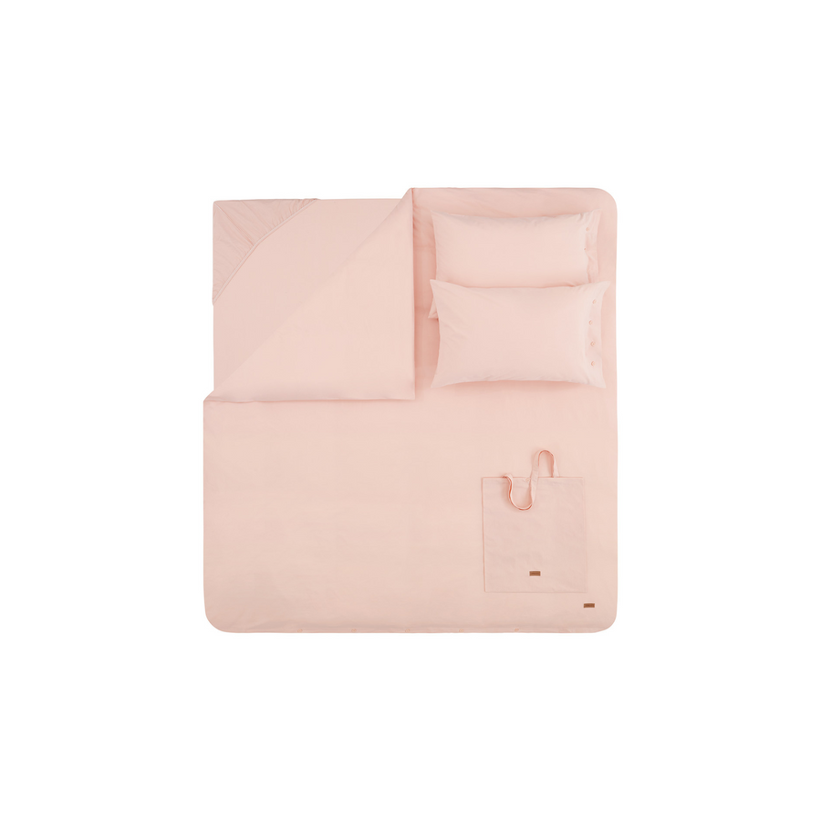 Duvet Cover Set Plain, 100% Renforcé Cotton, Pink, 160x220 cm