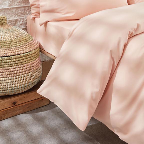 Duvet Cover Set Plain, 100% Renforcé Cotton, Pink, 160x220 cm