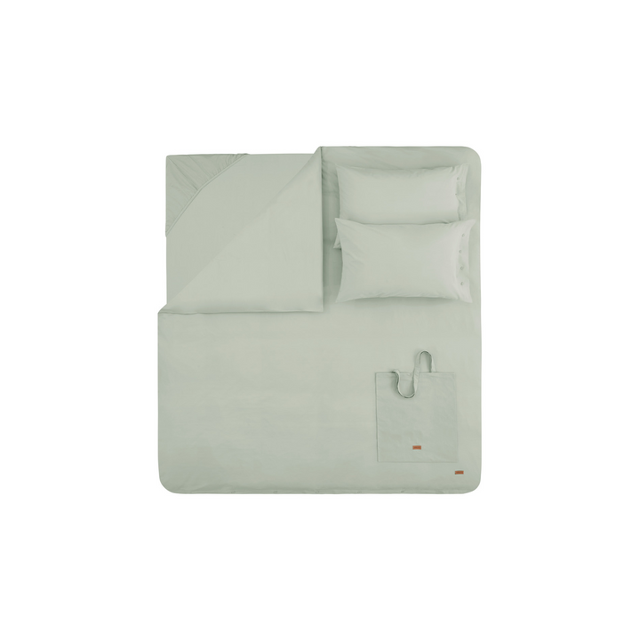 Duvet Cover Set Plain, 100% Renforcé Cotton, Light Green, 160x220 cm