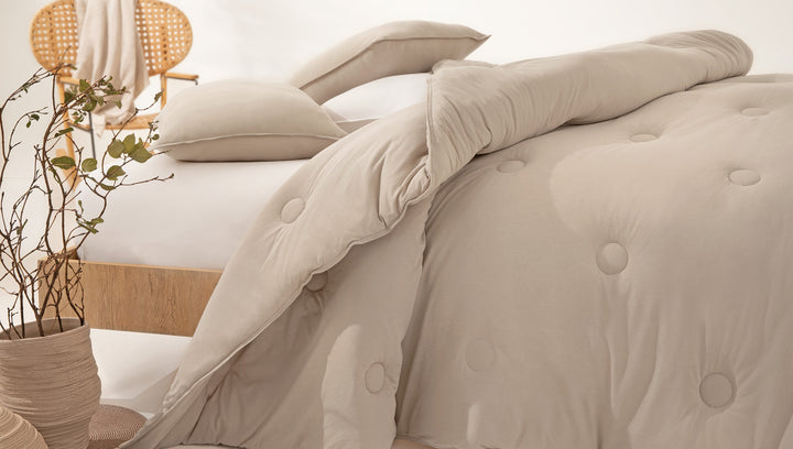 Lupa Soft Quilt, Combed Cotton, Beige, 300 g/m², 200x220 cm