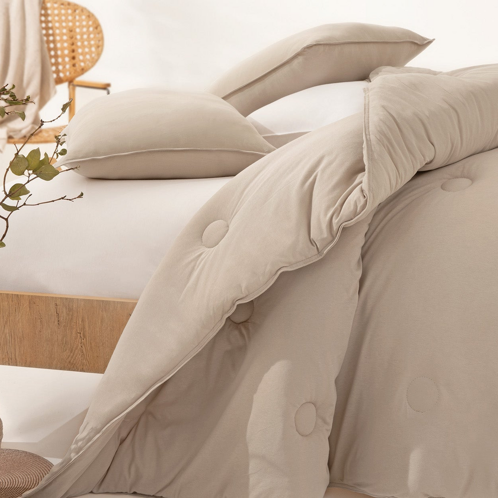 Lupa Soft Quilt, Combed Cotton, Beige, 300 g/m², 200x220 cm