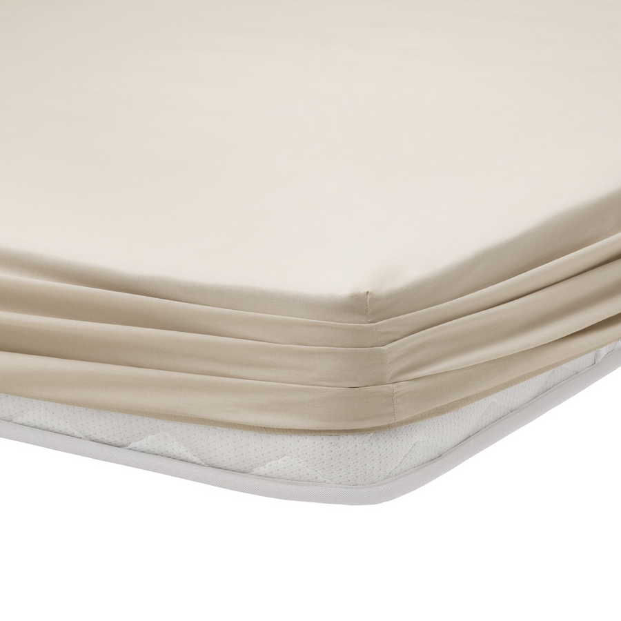 Renforcé Cotton Fitted Sheet Plain, 100% Cotton, beige, 180x200 cm