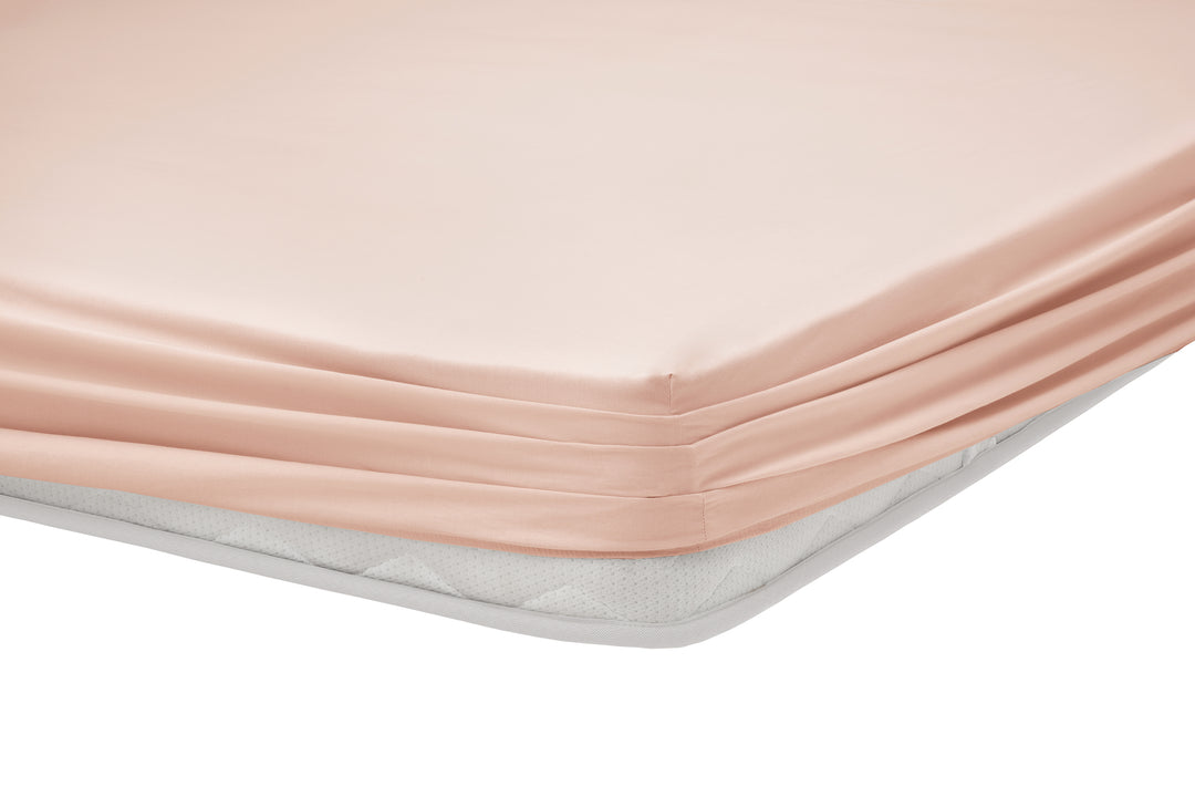 Renforcé Cotton Fitted Sheet, 100% Cotton, pink, 160x200 cm