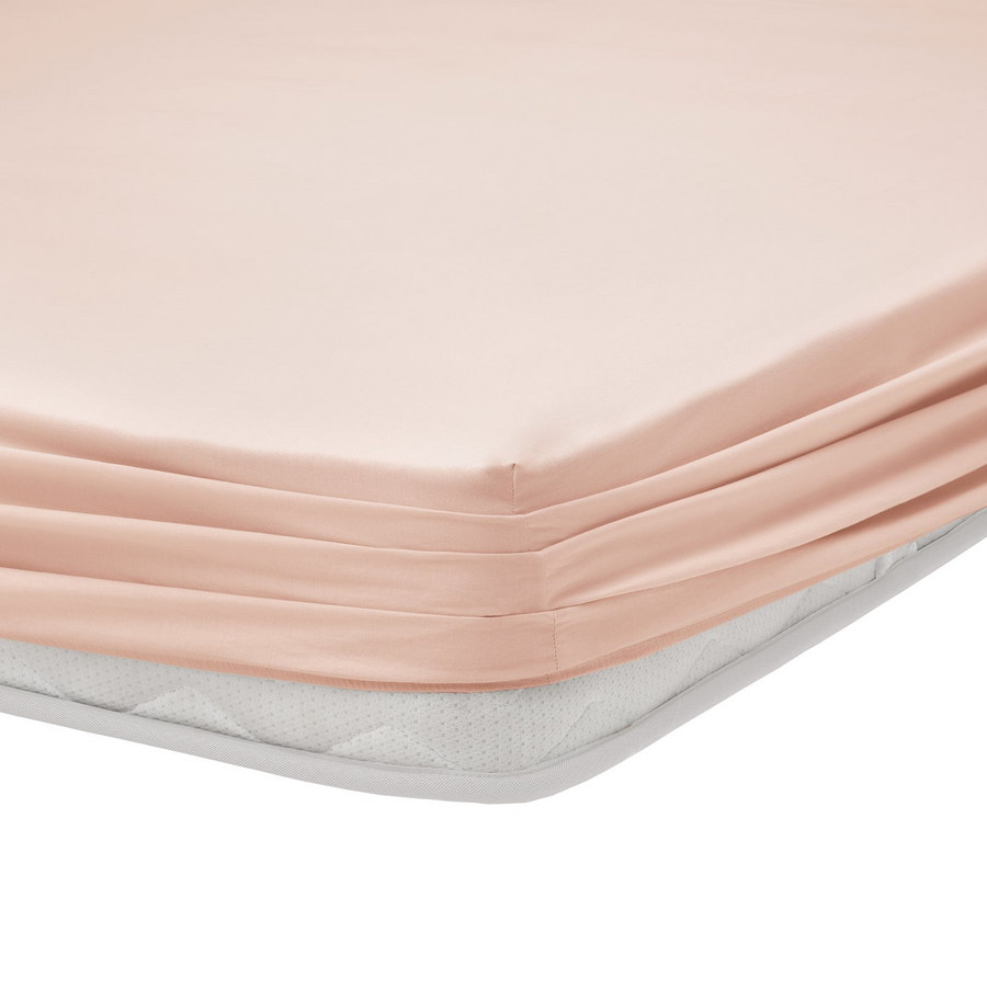 Renforcé Cotton Fitted Sheet Plain, 100% Cotton, pink, 200x200 cm