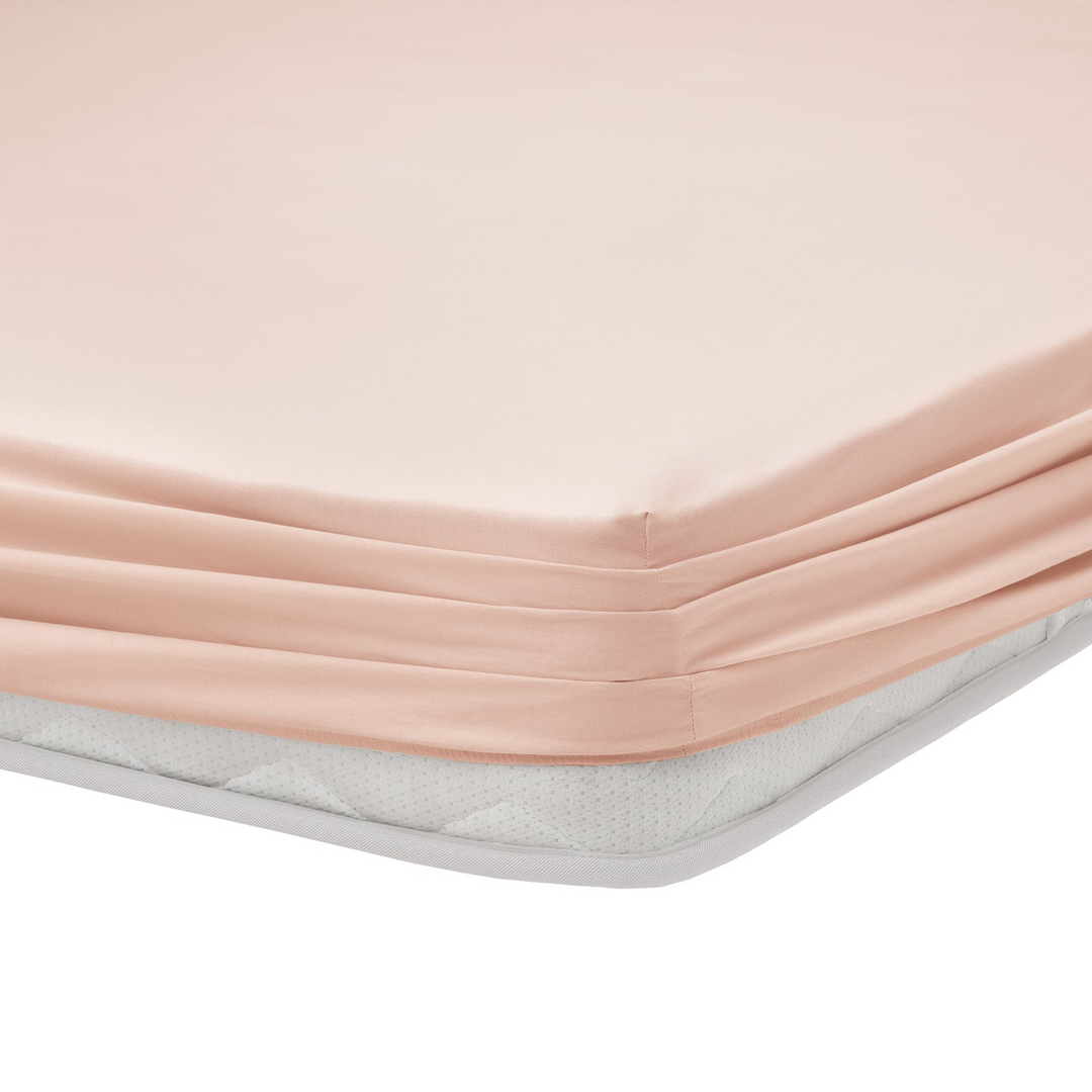 Renforcé Cotton Fitted Sheet, 100% Cotton, pink, 160x200 cm
