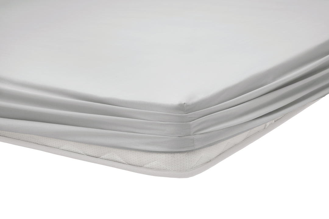 Renforcé Cotton Fitted Sheet Plain, 100% Cotton, grey, 90x200 cm