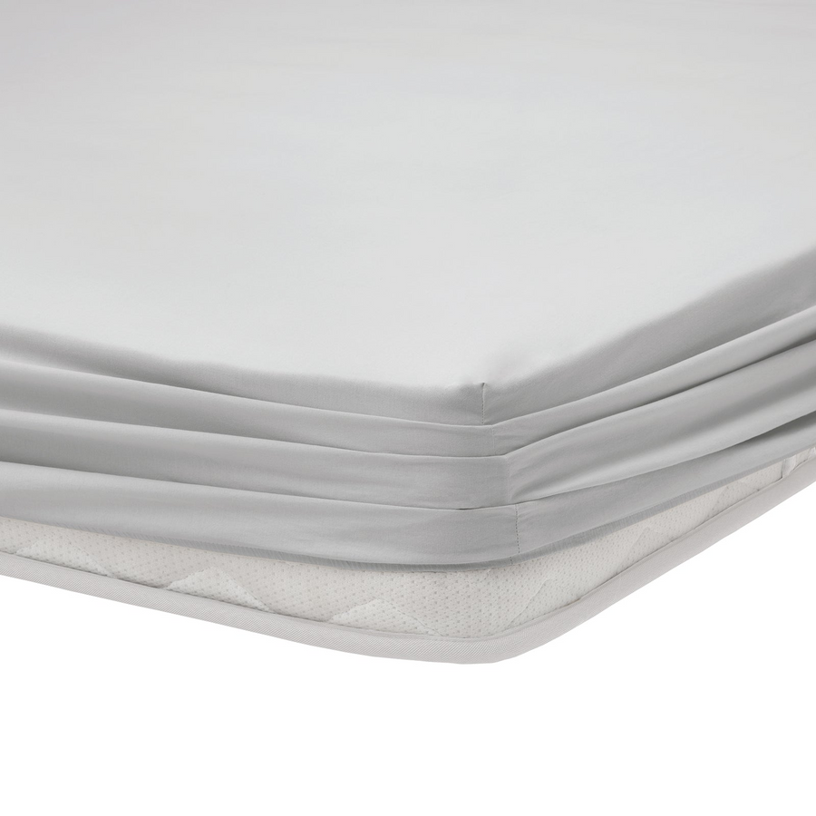 Renforcé Cotton Fitted Sheet Plain, 100% Cotton, grey, 200x200 cm
