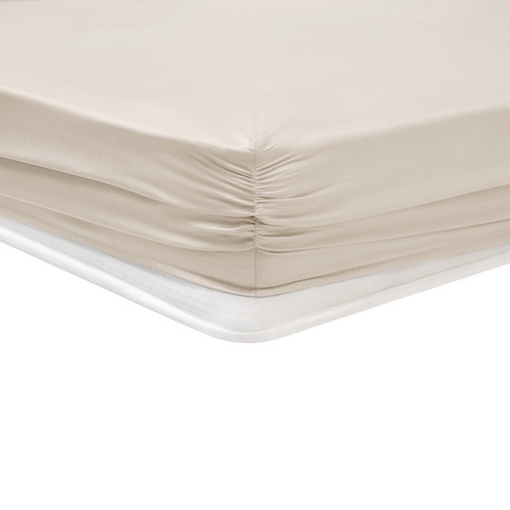 Shelly Maisy Fitted Sheet, Bamboo Sateen, beige, 160x200 cm