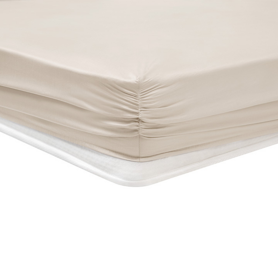 Shelly Maisy Fitted Sheet, Bamboo Sateen, beige, 200x200 cm