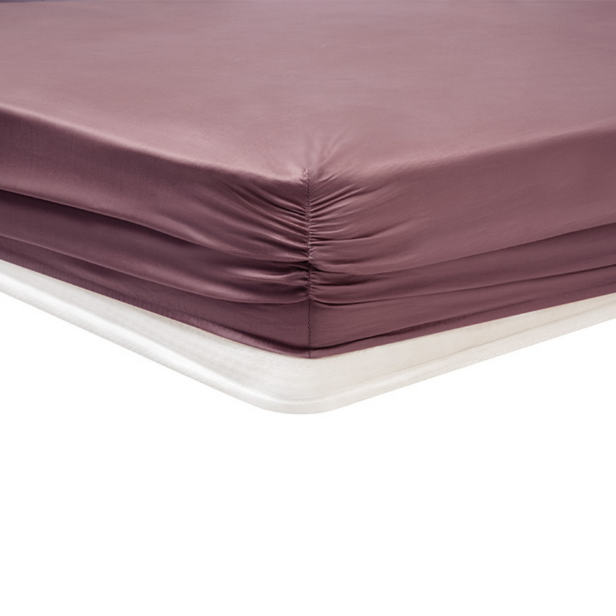 Shelly Maisy Fitted Sheet, Bamboo Sateen, purple, 180x200 cm