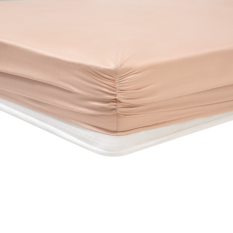 Shelly Maisy Fitted Sheet, Bamboo Sateen, pink, 180x200 cm