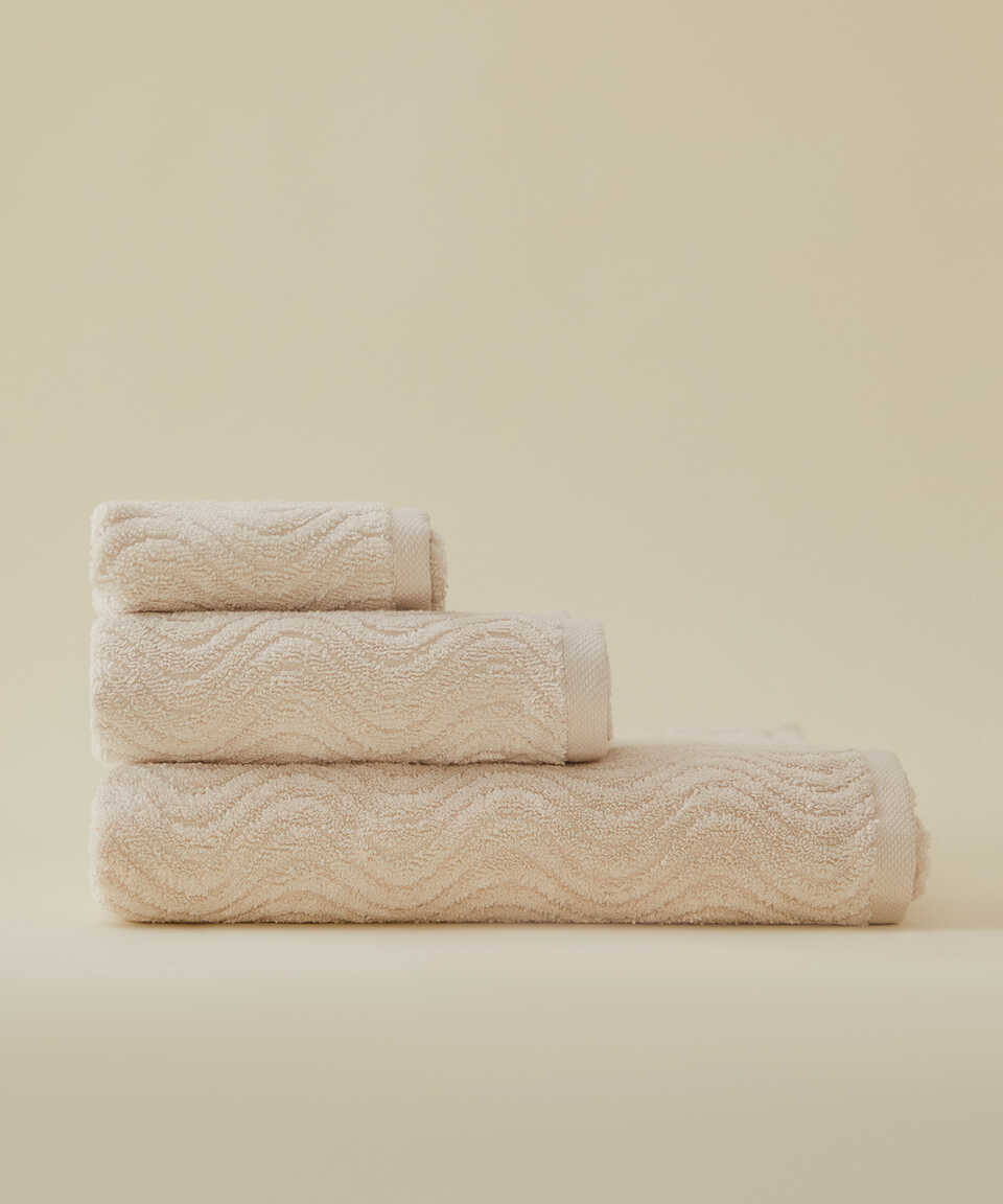 Towel Organic, 100% Organic Cotton, beige, 50x100 cm
