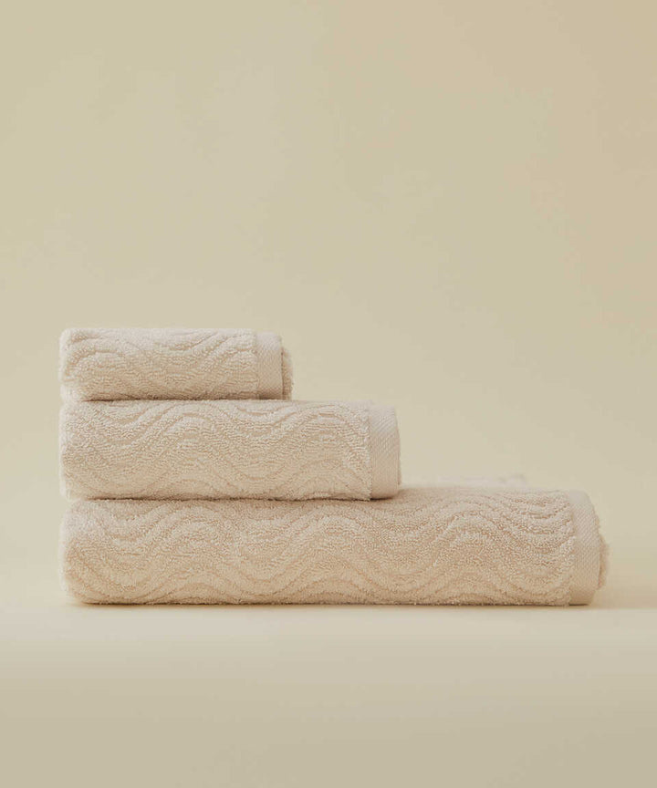 Towel Organic, 100% Organic Cotton, beige, 30x50 cm