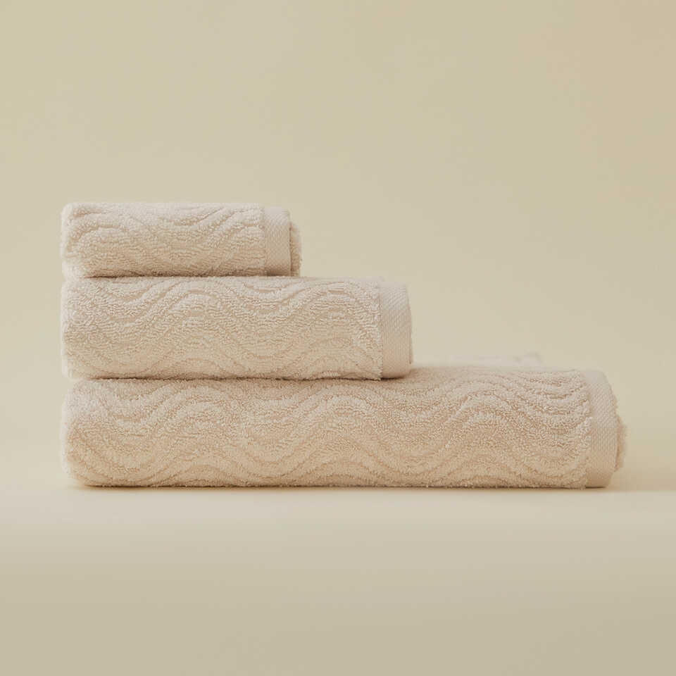 Towel Organic, 100% Organic Cotton, beige, 30x50 cm