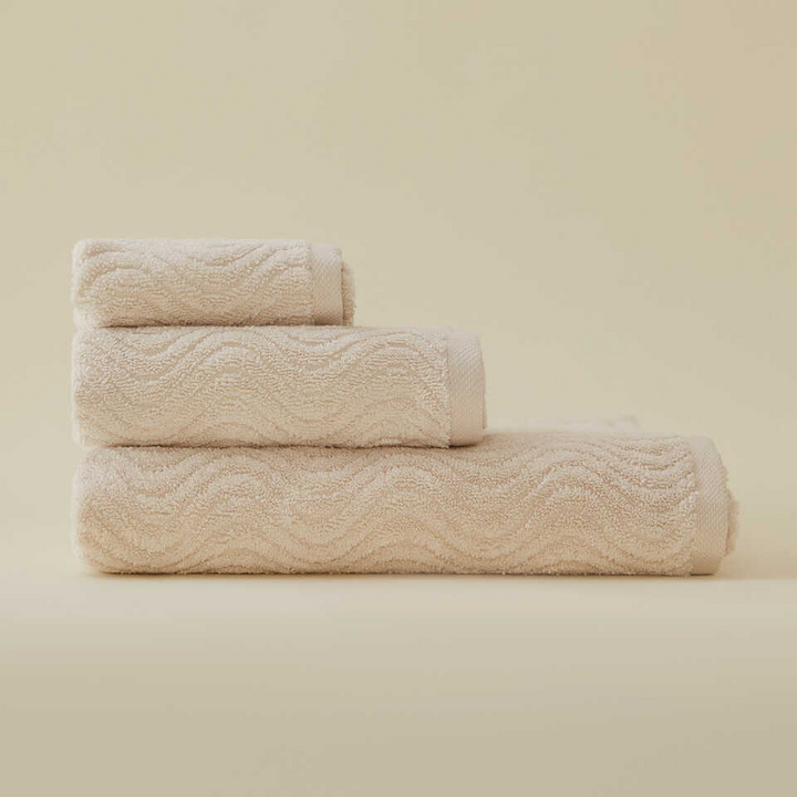 Towel Organic, 100% Organic Cotton, beige, 30x50 cm