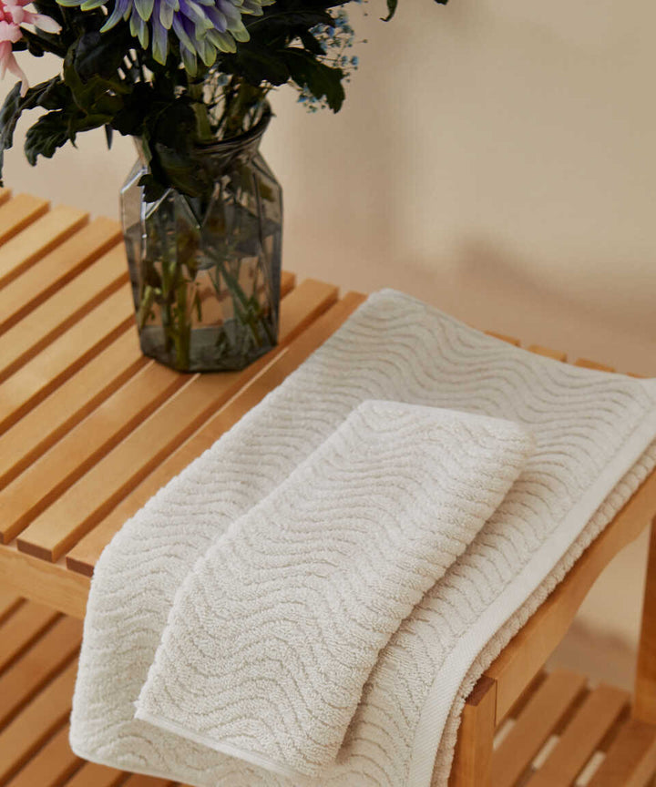 Towel Organic, 100% Organic Cotton, beige, 30x50 cm