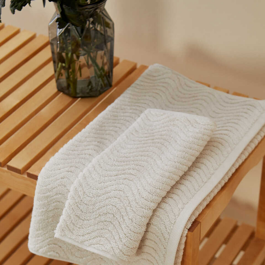 Towel Organic, 100% Organic Cotton, beige, 30x50 cm