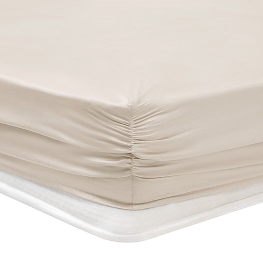 Shelly Maisy Fitted Sheet, Bamboo Sateen, beige, 200x200 cm