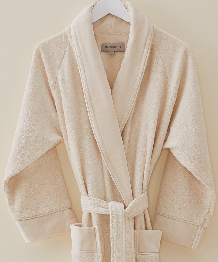 Premium Cotton Bathrobe Fresh, beige, size S