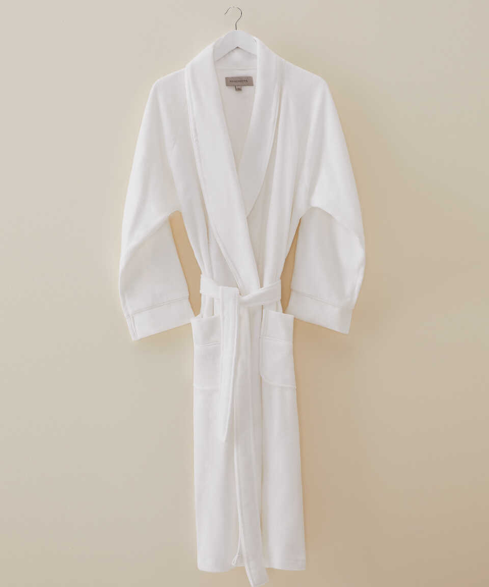 Premium Cotton Bathrobe Fresh, white, size S