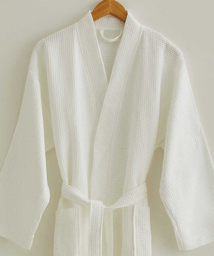 Sultan Collection Waffle Kimono Bathrobe, 100% Turkish Cotton, size L/XL