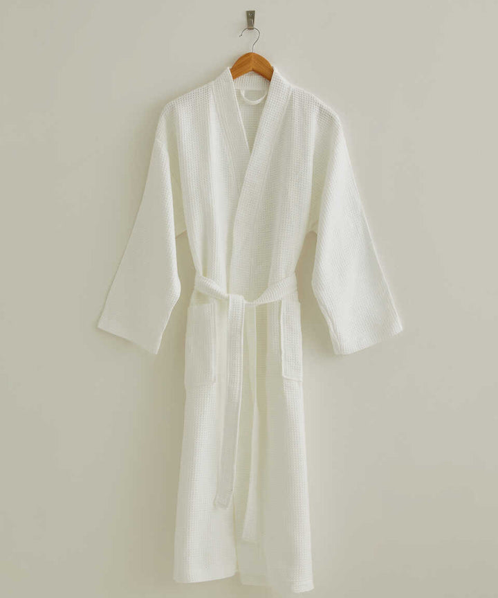 Sultan Collection Waffle Kimono Bathrobe, 100% Turkish Cotton, size L/XL