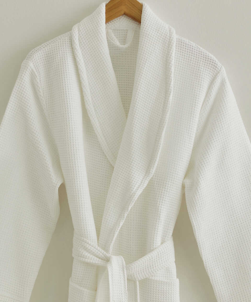 Sultan Collection Waffle Bathrobe, 100% Turkish Cotton, size S/M
