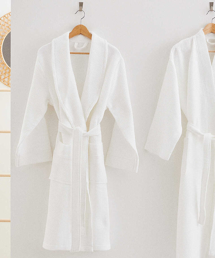 Sultan Collection Waffle Bathrobe, 100% Turkish Cotton, size S/M