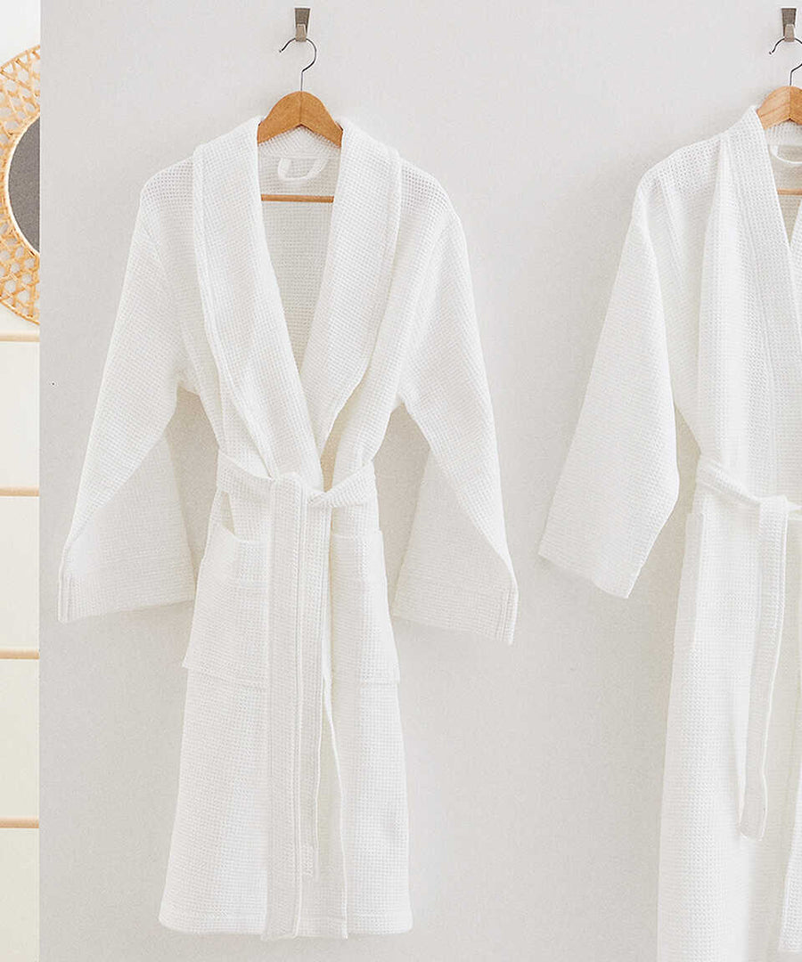 Sultan Collection Waffle Bathrobe, 100% Turkish Cotton, size S/M