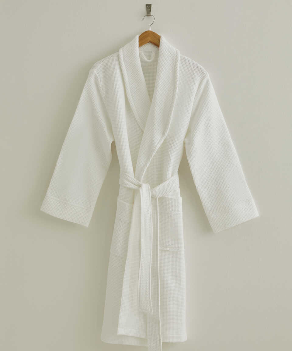 Sultan Collection Waffle Bathrobe, 100% Turkish Cotton, size S/M