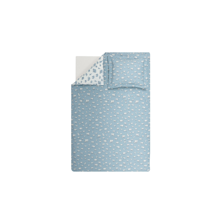 Baby Bedding Set Poovey, for Crib, 100% Renforcé Cotton, blue, 100x150 cm