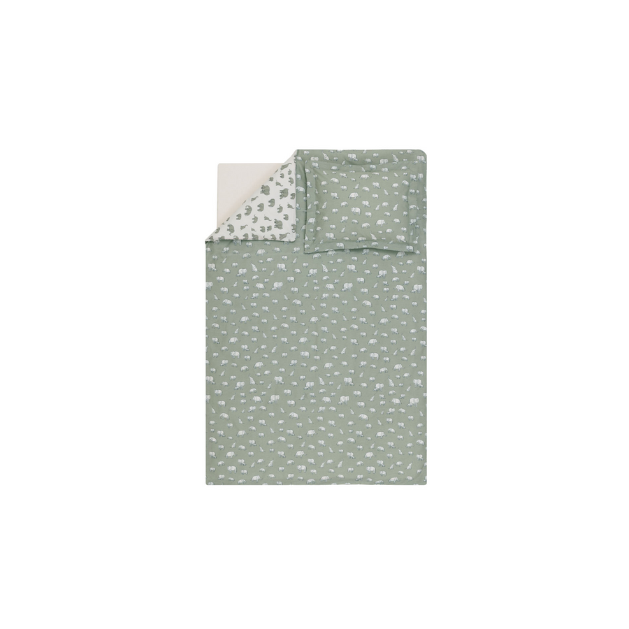 Baby Bedding Set Poovey, for Crib, 100% Renforcé Cotton, light green 100x150 cm