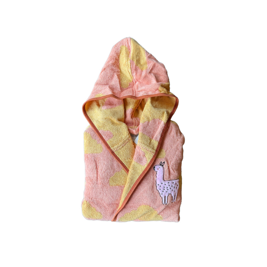 Organic Kids Bathrobe Alpaka, 100% Organic Cotton, age 6-8