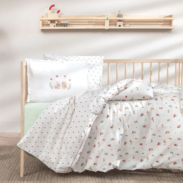 Baby Bedding Set Maples, for Crib, 100% Organic Cotton, 100x150 cm