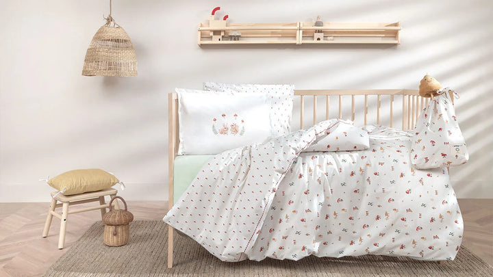 Baby Bedding Set Maples, for Crib, 100% Organic Cotton, 100x150 cm