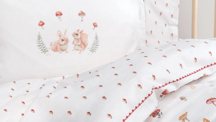 Baby Bedding Set Maples, for Crib, 100% Organic Cotton, 100x150 cm
