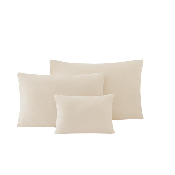 Renforcé Cotton Pillowcases Plain, 2 pcs, 100% Cotton, beige, 80x80 cm