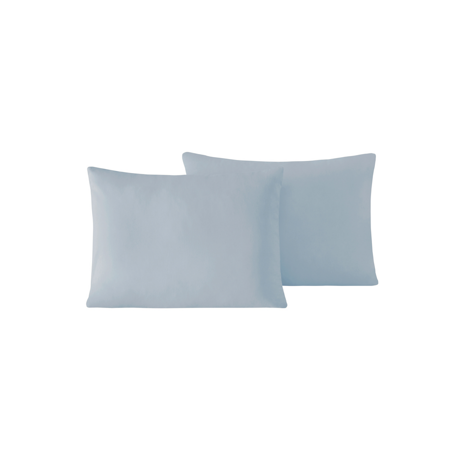 Renforcé Cotton Pillowcases Plain, 2 pcs, 100% Cotton, light blue, 40x50 cm