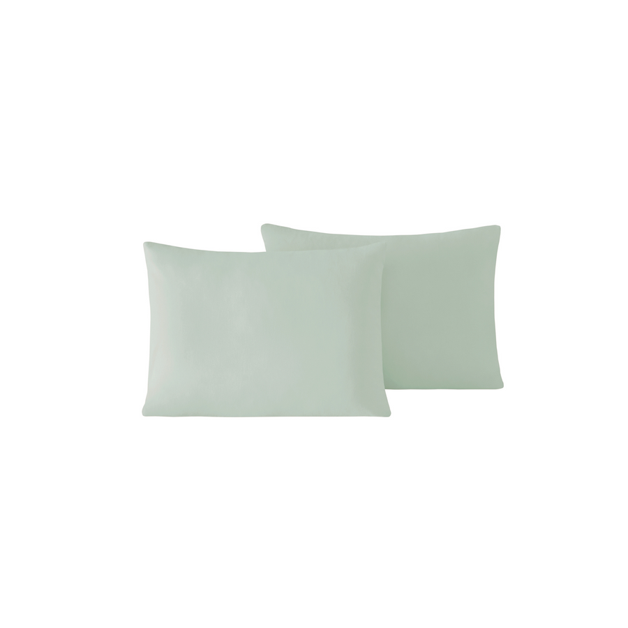 Renforcé Cotton Pillowcases Plain, 2 pcs, 100% Cotton, light green, 40x50 cm