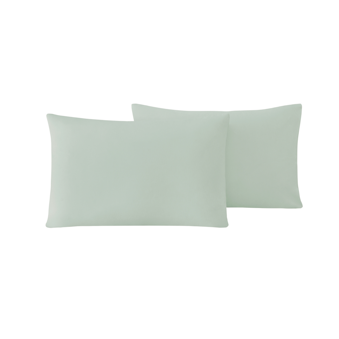Renforcé Cotton Pillowcases Plain, 2 pcs, 100% Cotton, light green, 50x70 cm