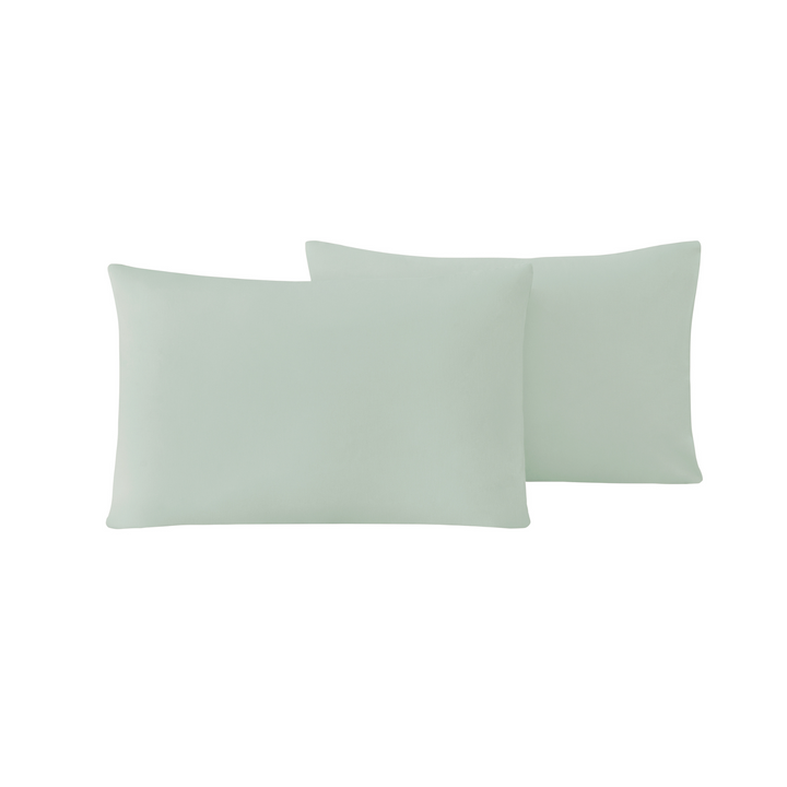 Renforcé Cotton Pillowcases Plain, 2 pcs, 100% Cotton, light green, 50x70 cm