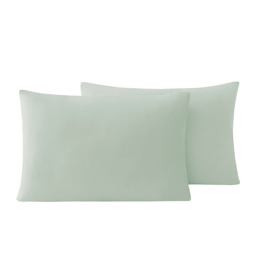 Renforcé Cotton Pillowcases Plain, 2 pcs, 100% Cotton, light green, 60x80 cm