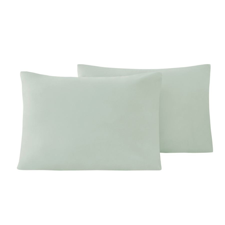 Renforcé Cotton Pillowcases Plain, 2 pcs, 100% Cotton, light green, 70x90 cm