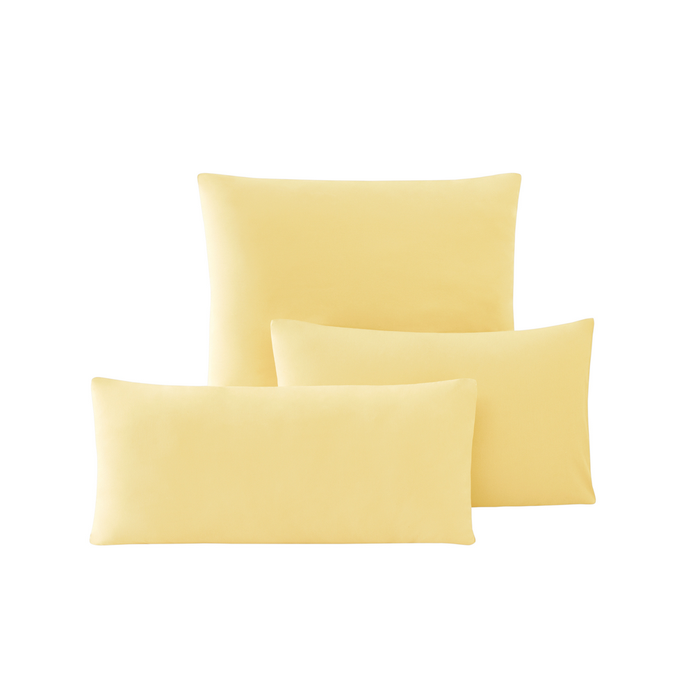 Renforcé Cotton Pillowcases Plain, 2 pcs, 100% Cotton, yellow, 80x80 cm
