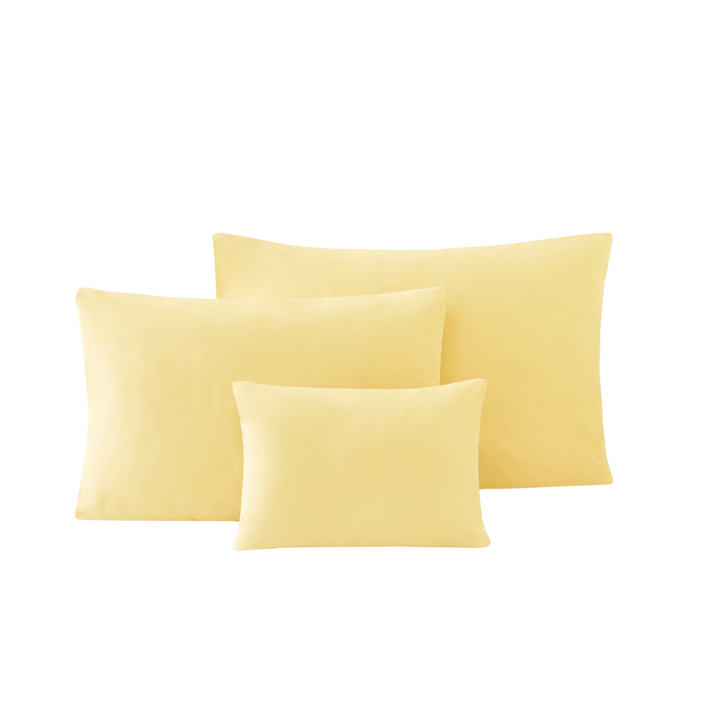 Renforcé Cotton Pillowcases Plain, 2 pcs, 100% Cotton, yellow, 60x80 cm