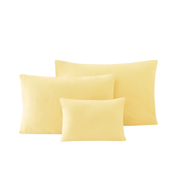 Renforcé Cotton Pillowcases Plain, 2 pcs, 100% Cotton, yellow, 80x80 cm
