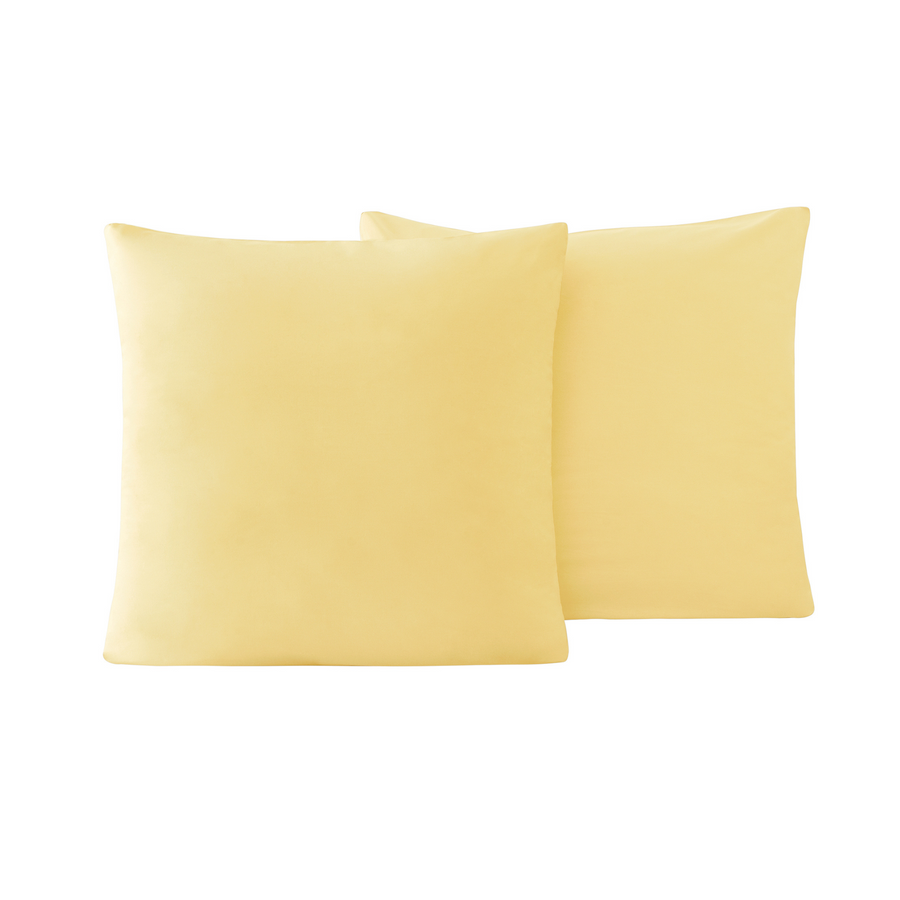 Renforcé Cotton Pillowcases Plain, 2 pcs, 100% Cotton, yellow, 80x80 cm