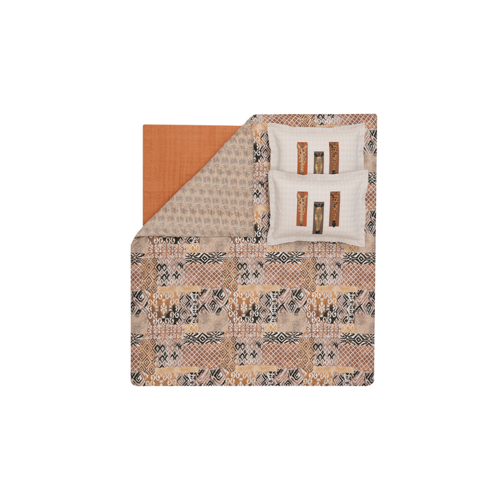 Renforcé Cotton Duvet Cover Set Mauren, with Bed Sheet, 240x220 cm