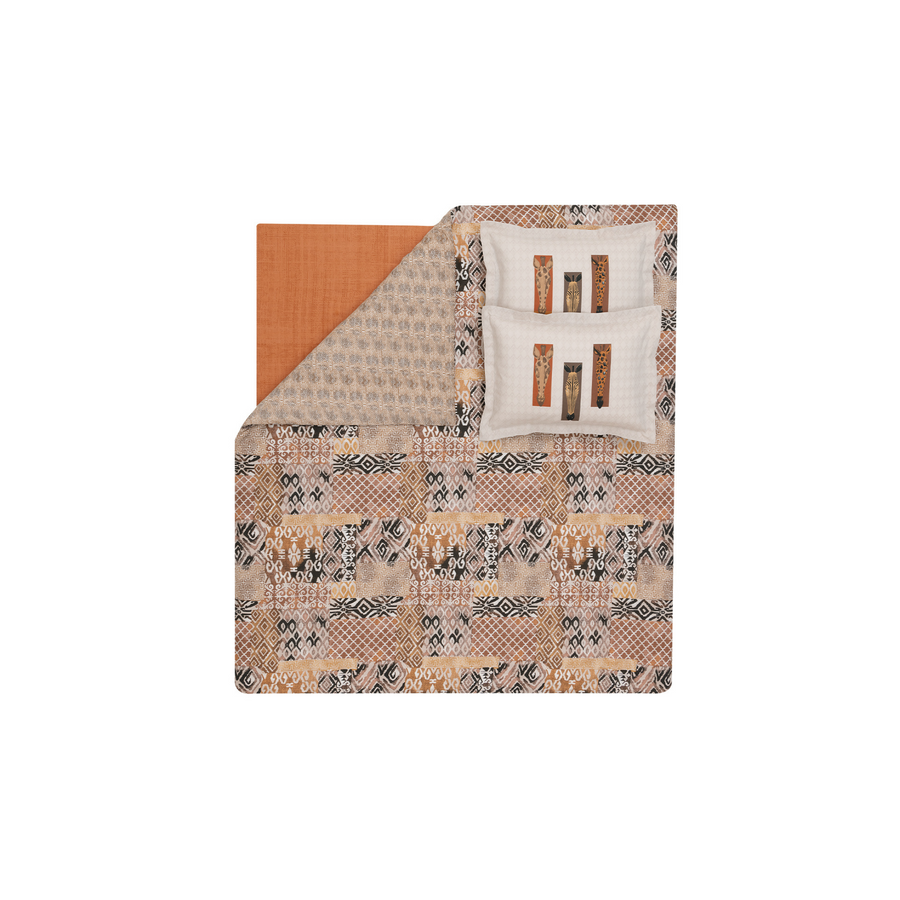 Renforcé Cotton Duvet Cover Set Mauren, with Bed Sheet, 240x220 cm